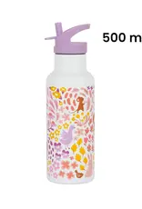 A Little Lovely Company RVS Drinkfles 500 ml - Bloementuin