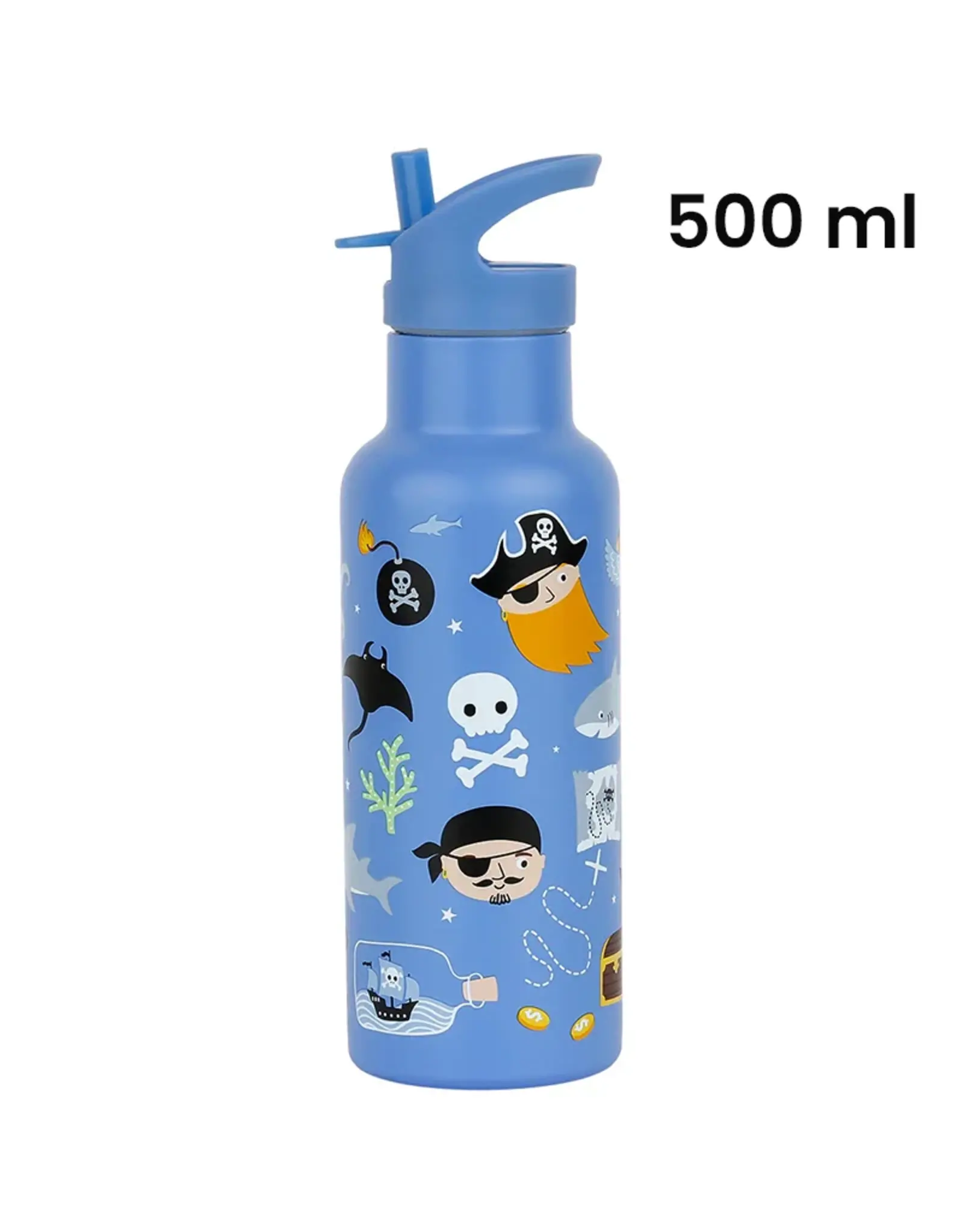 A Little Lovely Company RVS Drinkfles 500 ml - Piraten