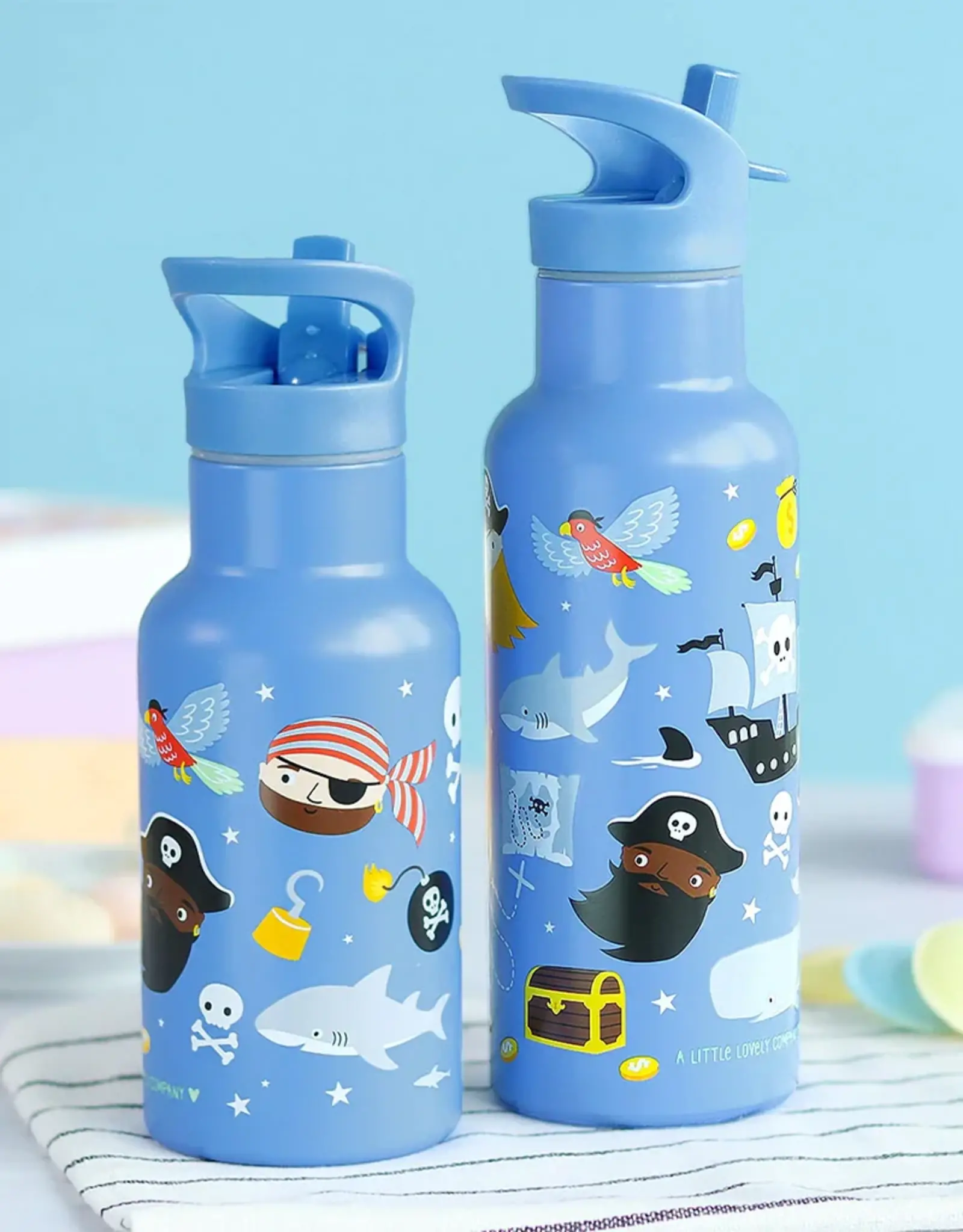A Little Lovely Company RVS Drinkfles 500 ml - Piraten