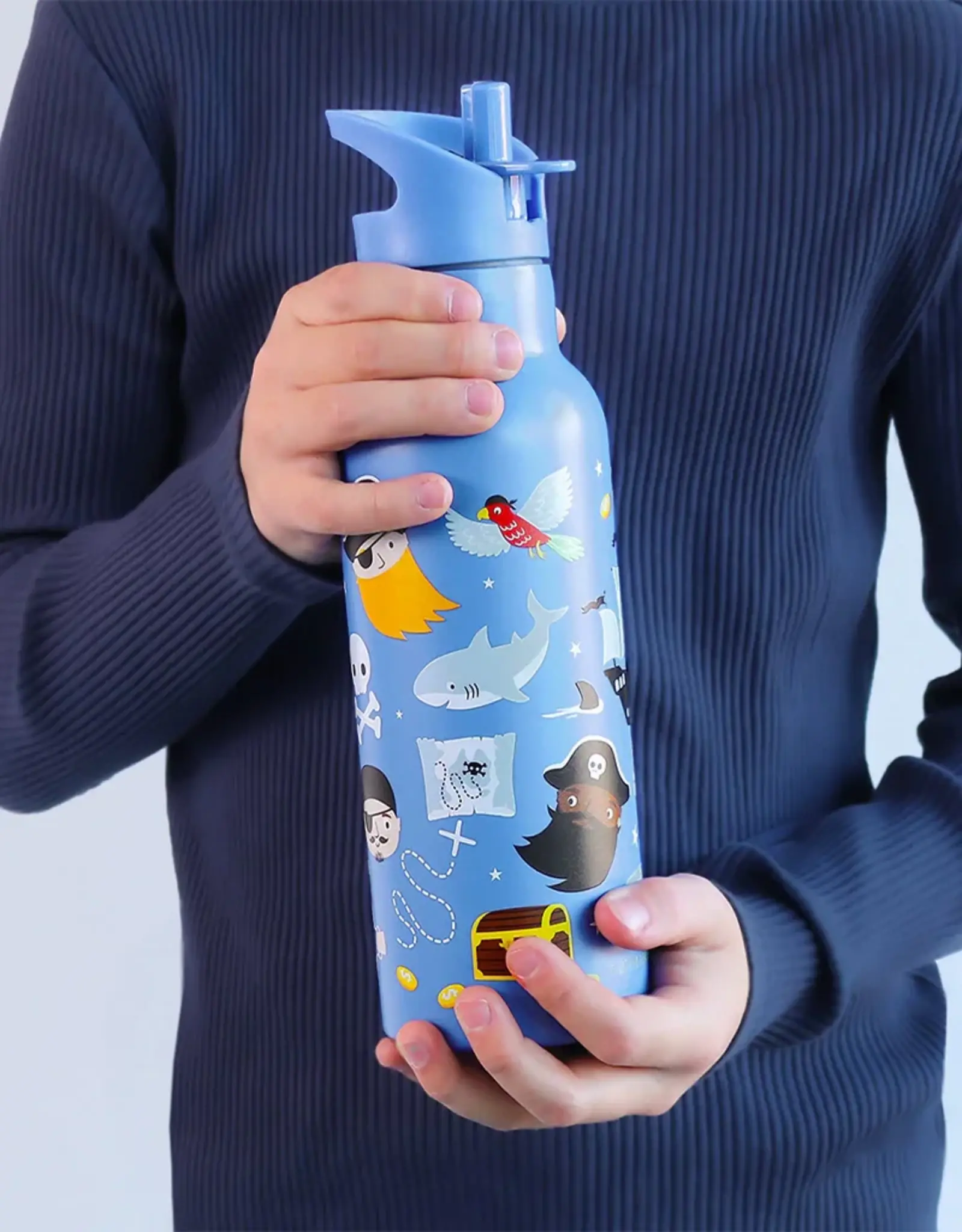 A Little Lovely Company RVS Drinkfles 500 ml - Piraten