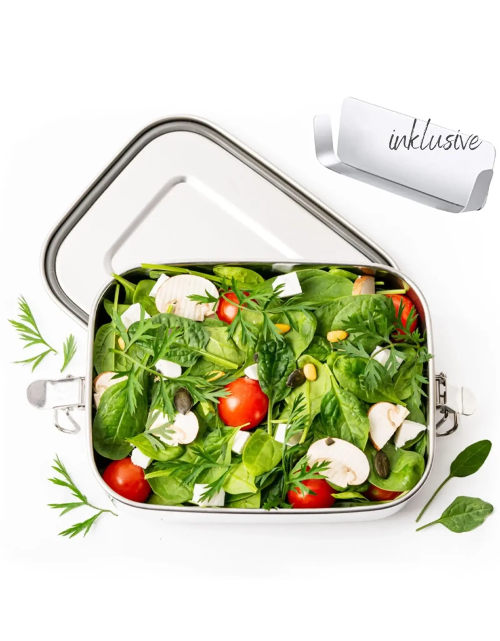 LEKKABOX Lekkabox Safe RVS Bentobox - 1000ml met flexibele verdeler