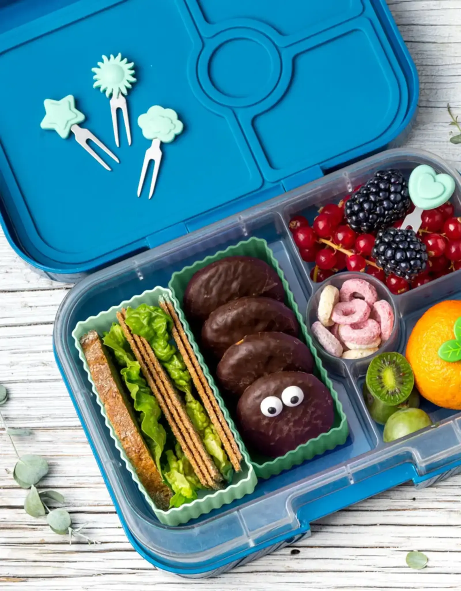 LEKKABOX Silicone Bento Cups - Rechthoek set/2 - Forest