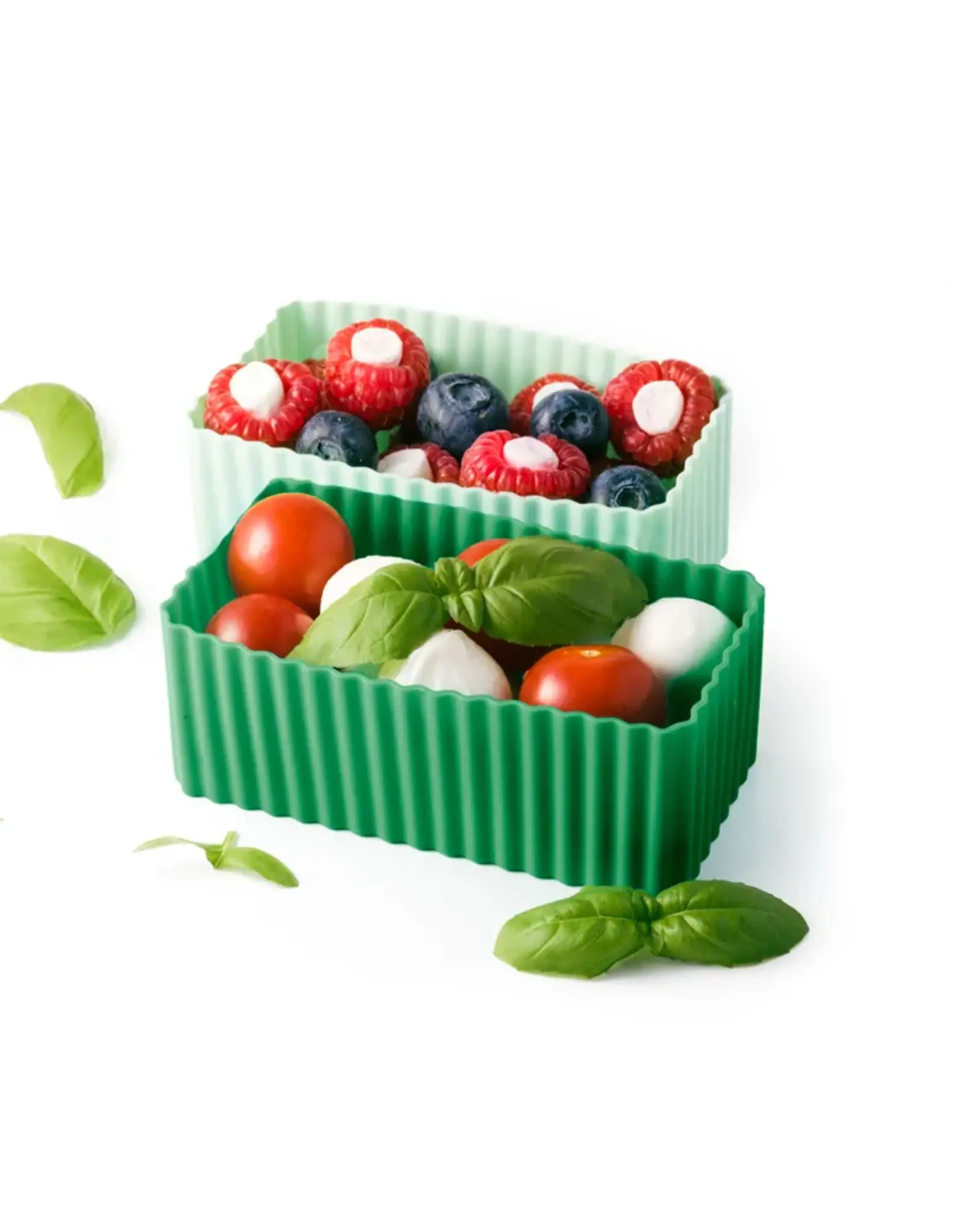 LEKKABOX Silicone Bento Cups - Rechthoek set/2 - Forest