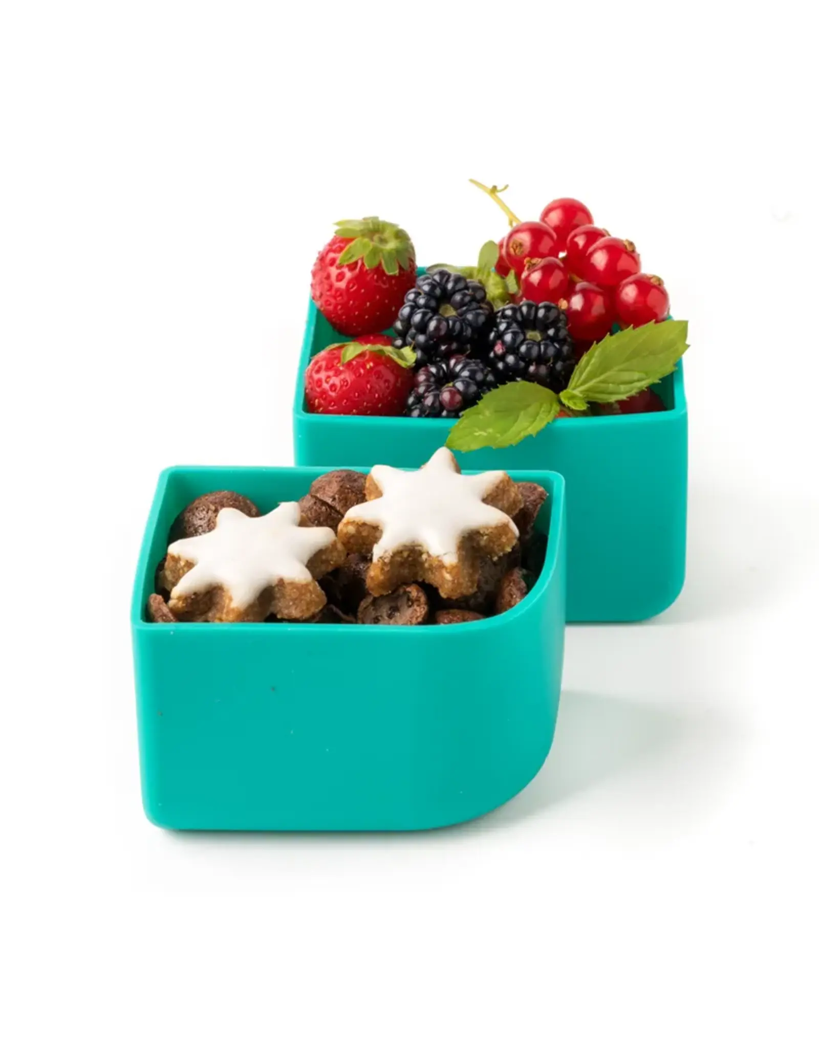 LEKKABOX Silicone Bento Cups - Afgerond set/2 - Petrol
