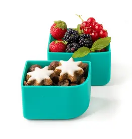 LEKKABOX Silicone Bento Cups - Afgerond set/2 - Petrol