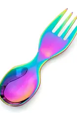 LEKKABOX Spork in RVS 10 cm - Regenboog