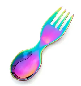 LEKKABOX Spork in RVS 10 cm - Regenboog