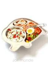 Joli monde Joli Monde - RVS kinderbord Olifant - 3 vakjes