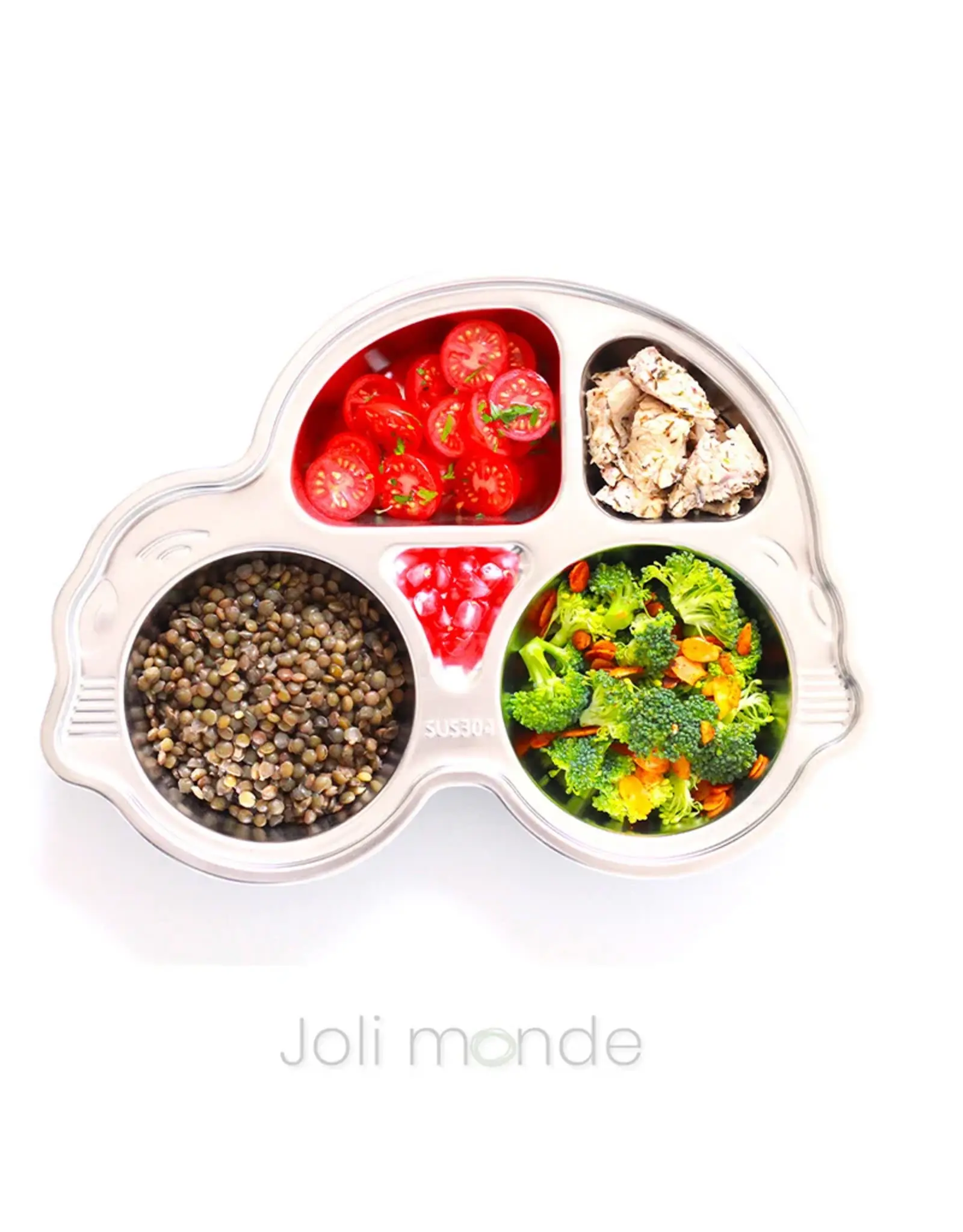 Joli monde Joli Monde - RVS kinderbord Auto - 5 vakjes