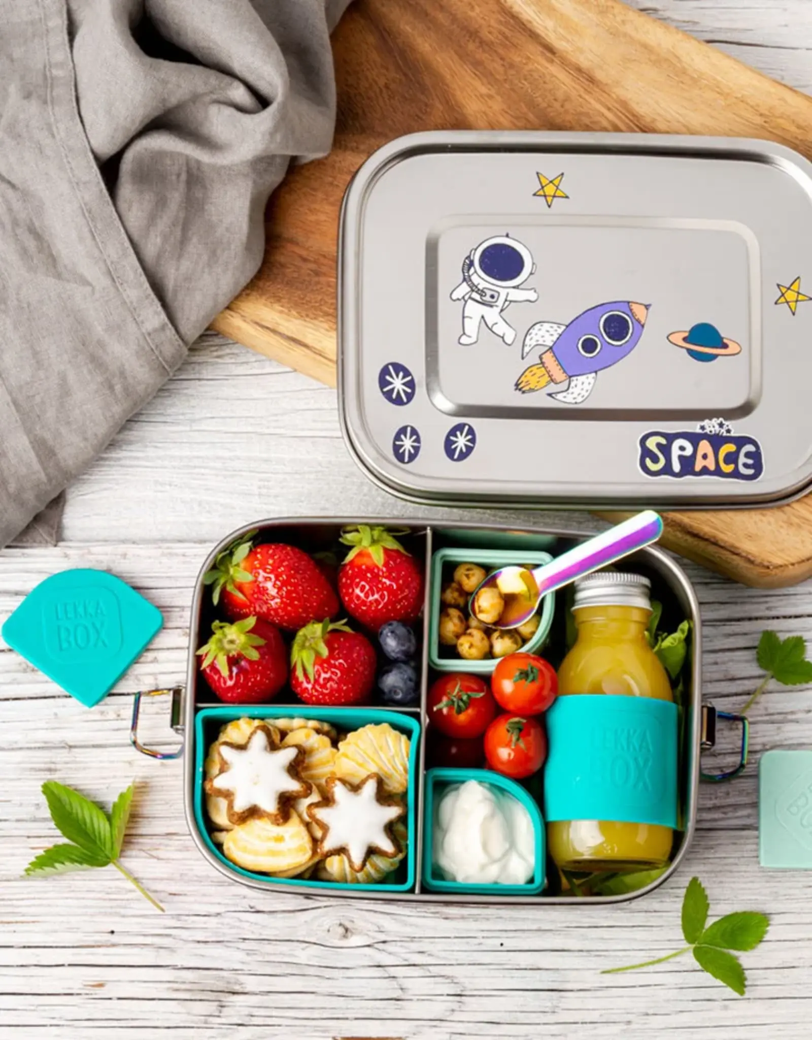 LEKKABOX Mini lepel van RVS - Regenboog