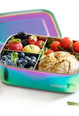 LEKKABOX Lekkabox Safe RVS Bentobox Regenboog - 1000ml met 3 vakken