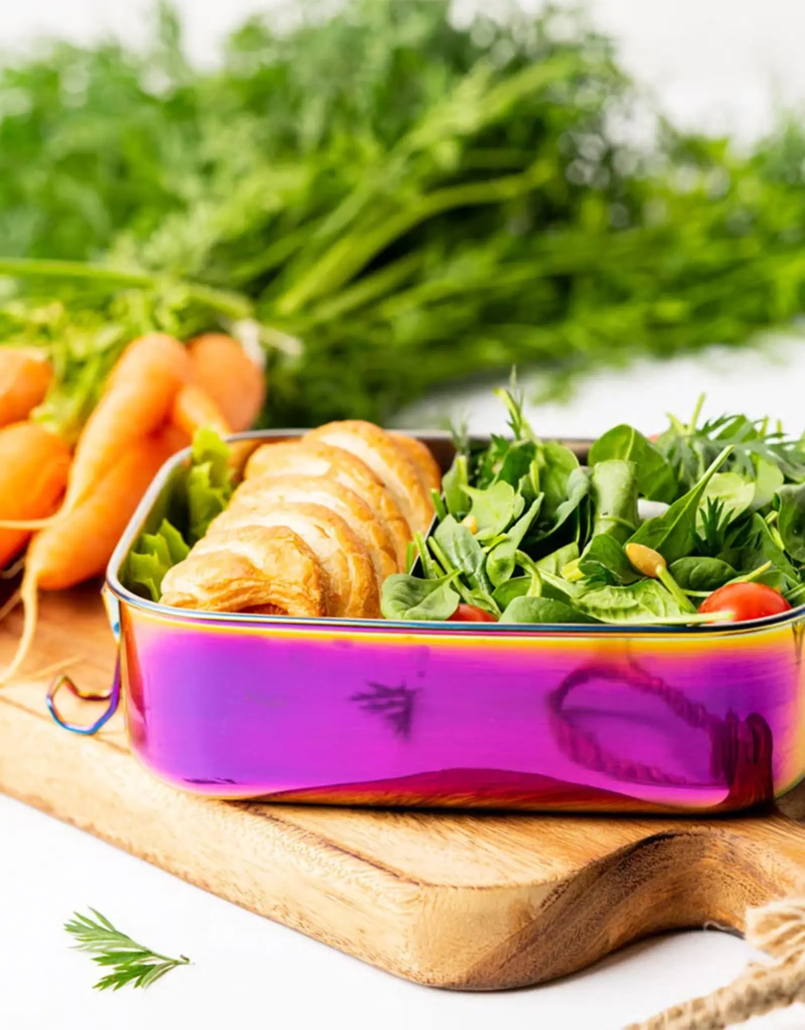 LEKKABOX Lekkabox Safe RVS Bentobox Regenboog - 1000ml met flexibele verdeler