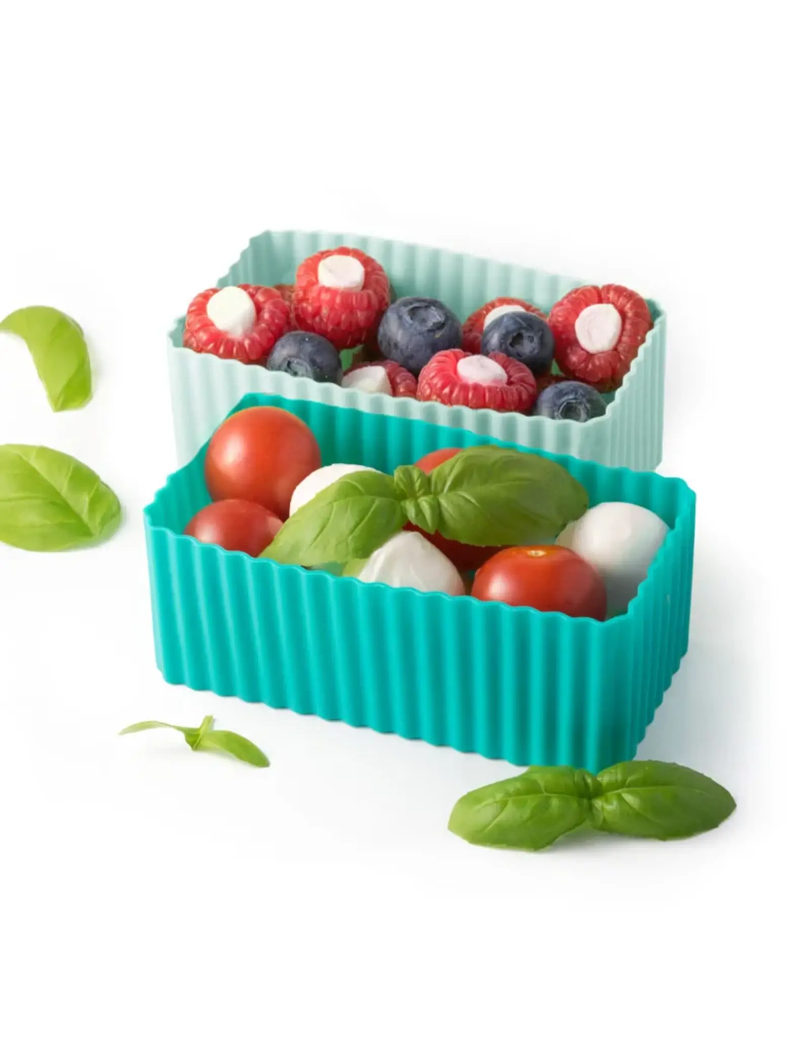LEKKABOX Silicone Bento Cups - Rechthoek set/2 - Ocean