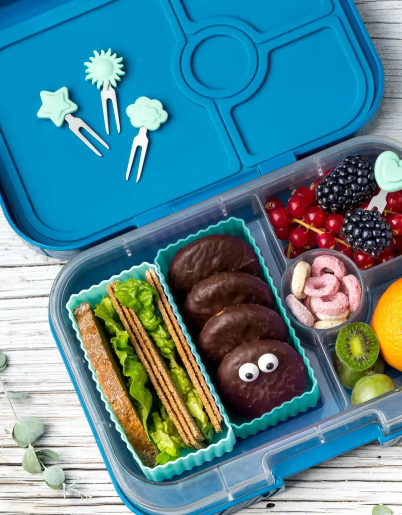 LEKKABOX Silicone Bento Cups - Rechthoek set/2 - Ocean