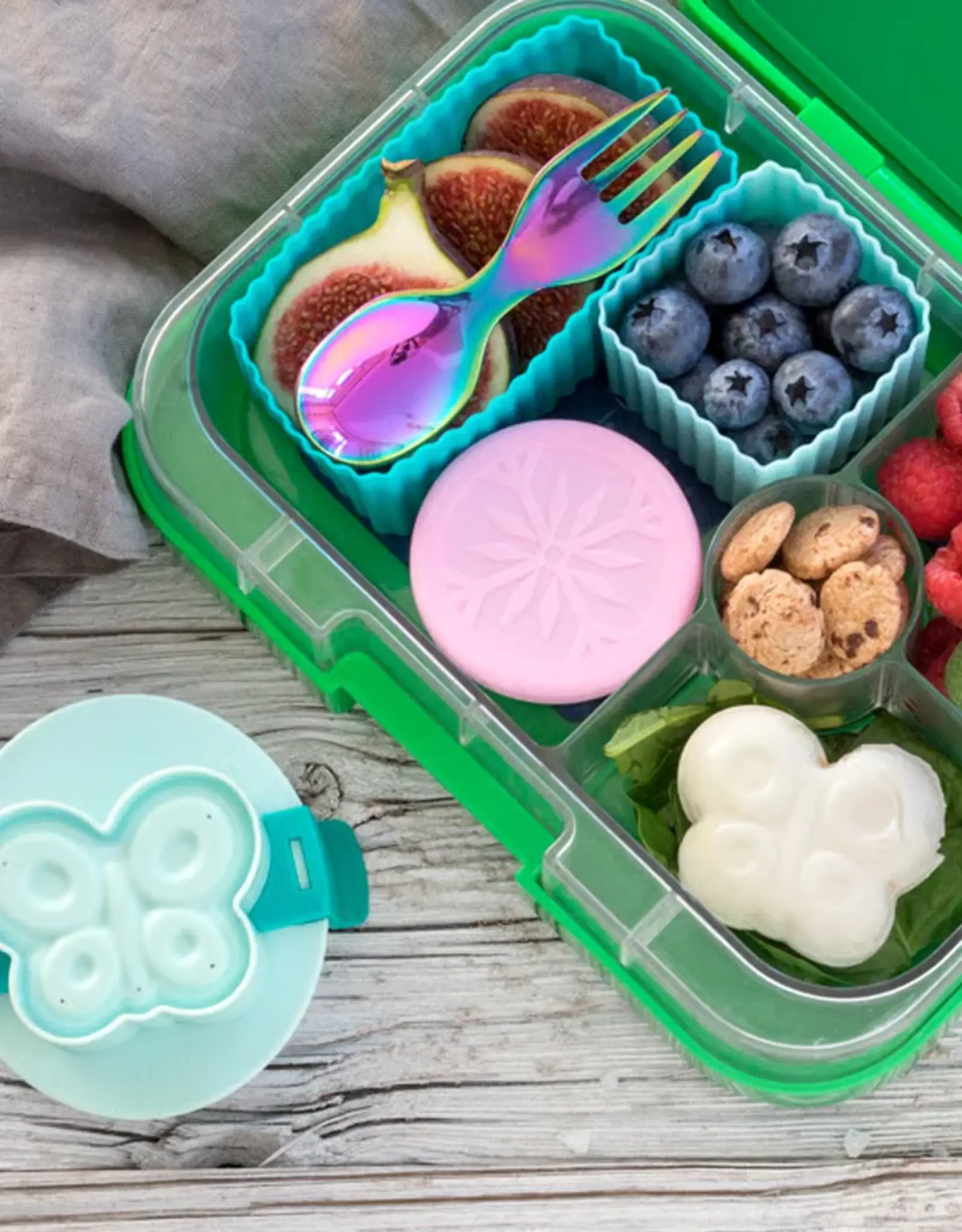 LEKKABOX Silicone Bento Cups - Rechthoek set/2 - Ocean