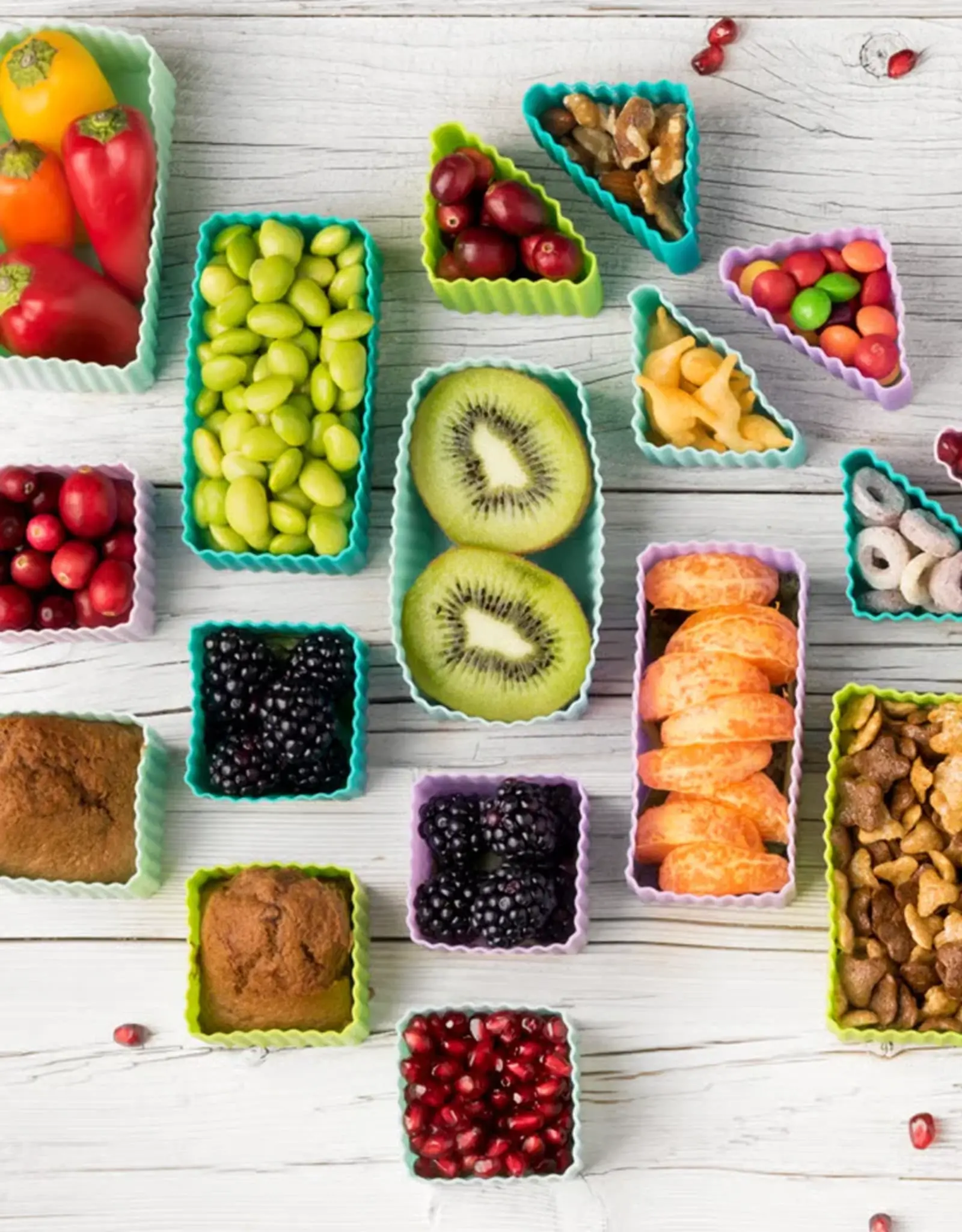 LEKKABOX Silicone Bento Cups - Rechthoek set/2 - Ocean