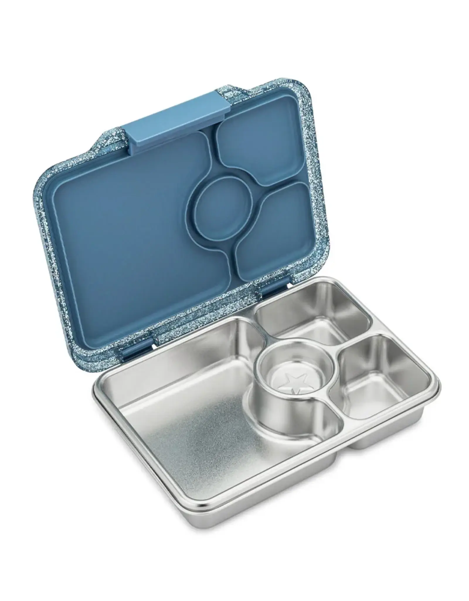 Yumbox Yumbox Prêt RVS 4-vakken - Paris Blauw Glitter