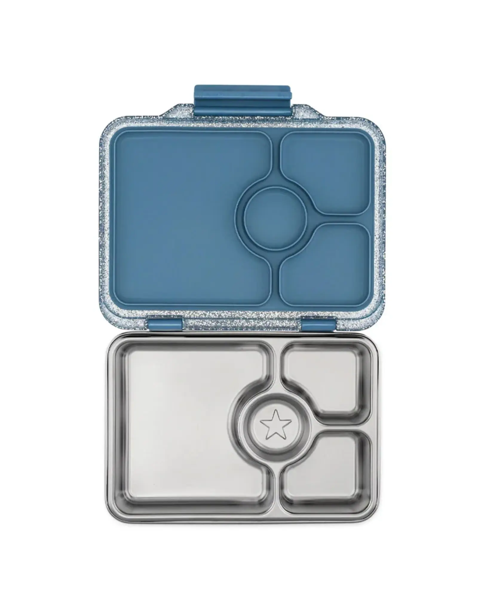 Yumbox Yumbox Prêt RVS 4-vakken - Paris Blauw Glitter