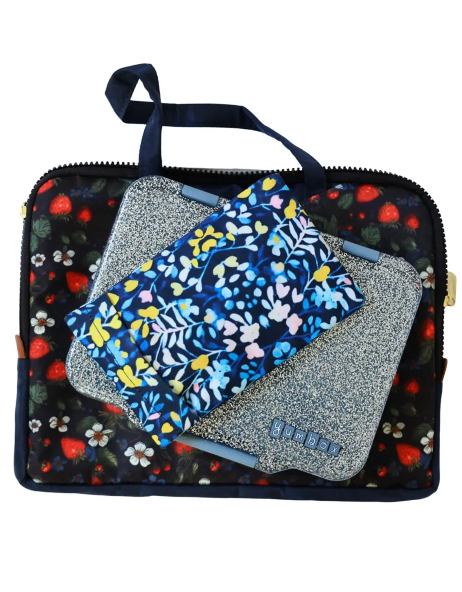 Yumbox Yumbox Prêt RVS 4-vakken - Paris Blauw Glitter