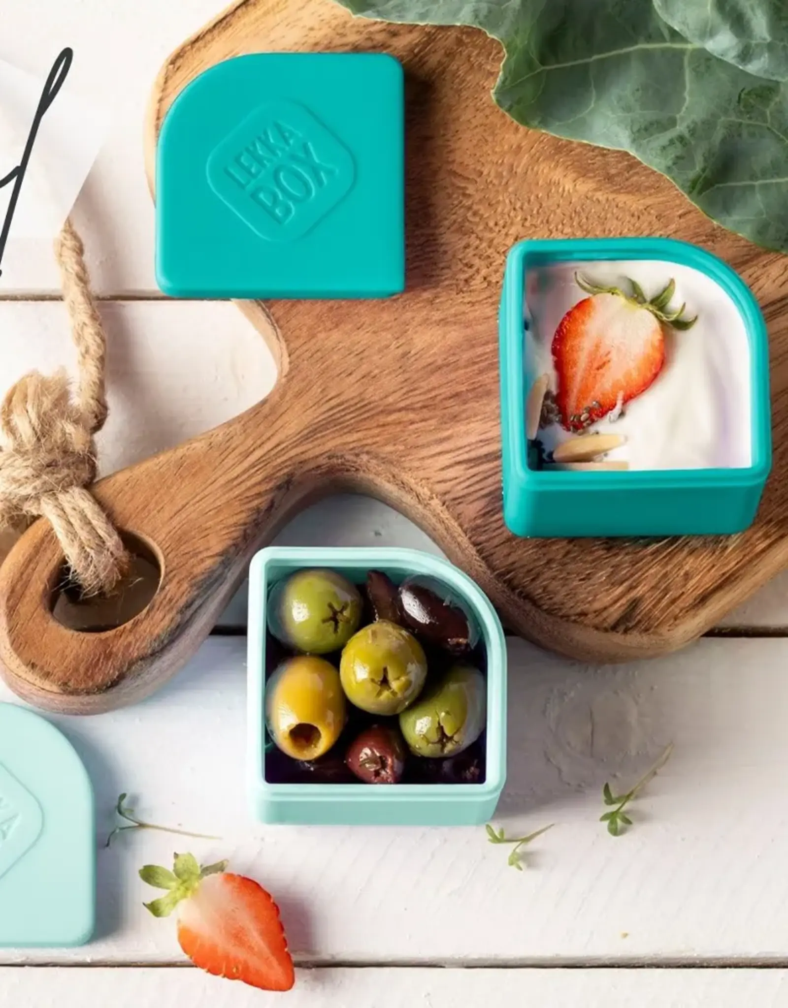 LEKKABOX Lekkabox Siliconen Dippotjes 80ml (set van 2) - Ocean