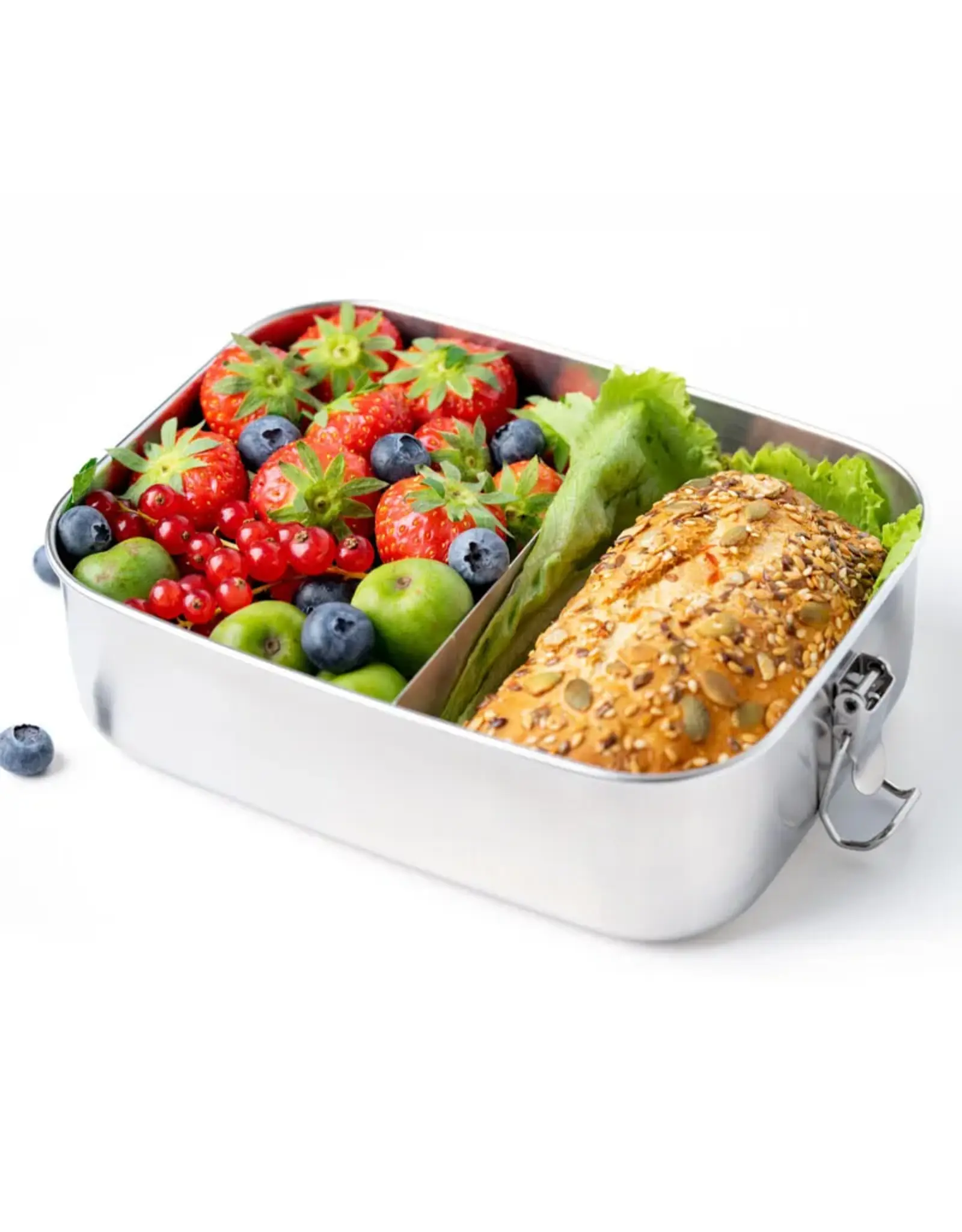 LEKKABOX Lekkabox Safe RVS Bentobox - 1400ml met flexibele verdeler