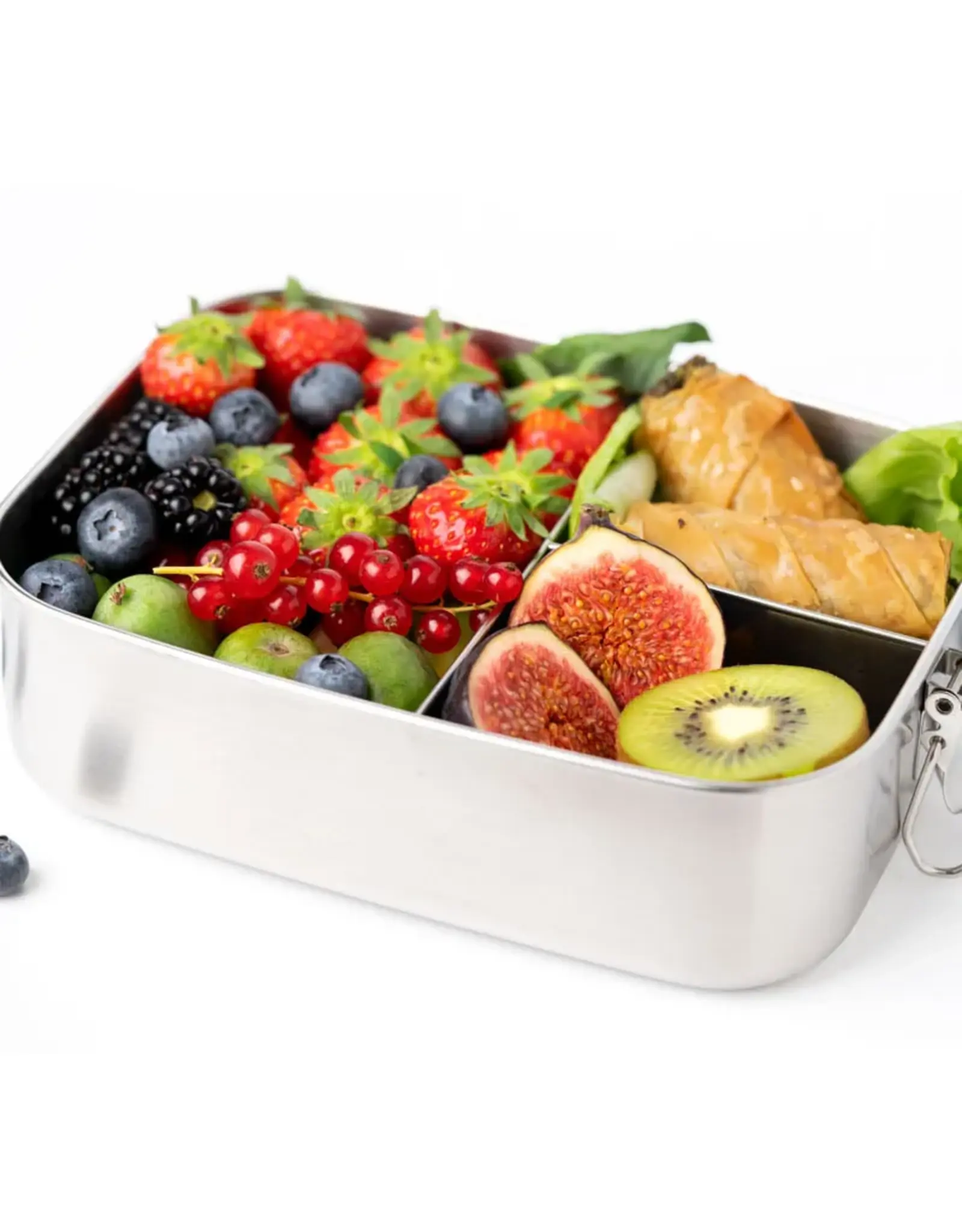 LEKKABOX Lekkabox Safe RVS Bentobox - 1400ml met 3 vakken