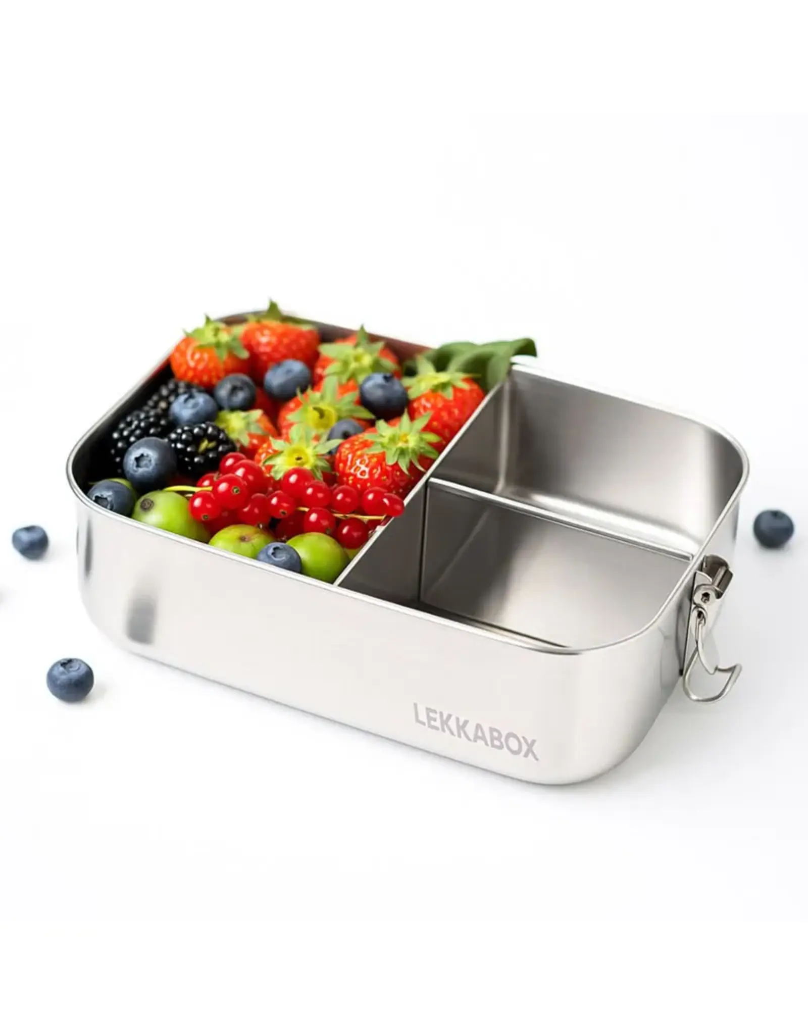 LEKKABOX Lekkabox Safe RVS Bentobox - 1400ml met 3 vakken