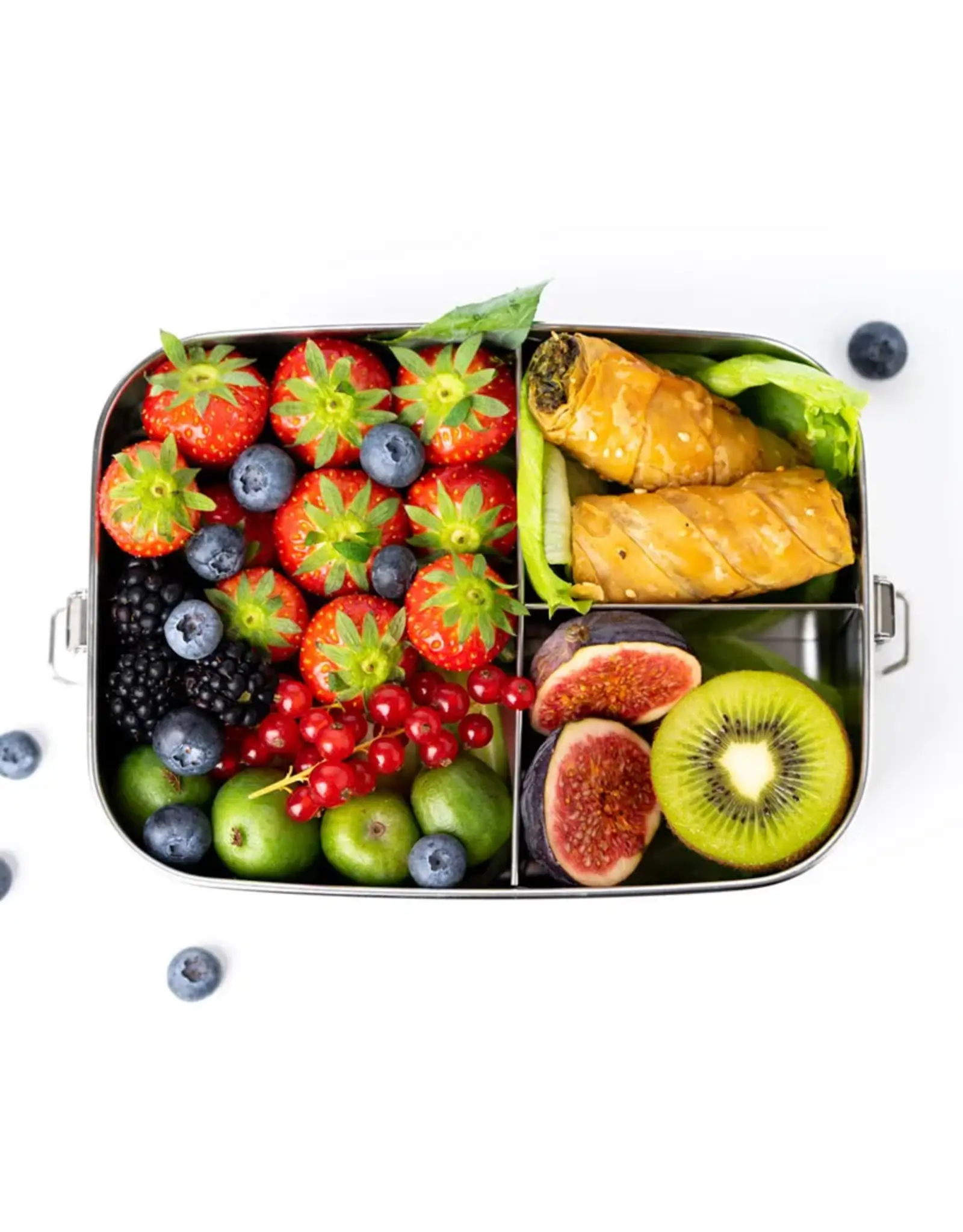 LEKKABOX Lekkabox Safe RVS Bentobox - 1400ml met 3 vakken