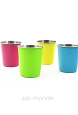Joli monde Joli Monde RVS beker 180 ml - Set van 4 kleuren