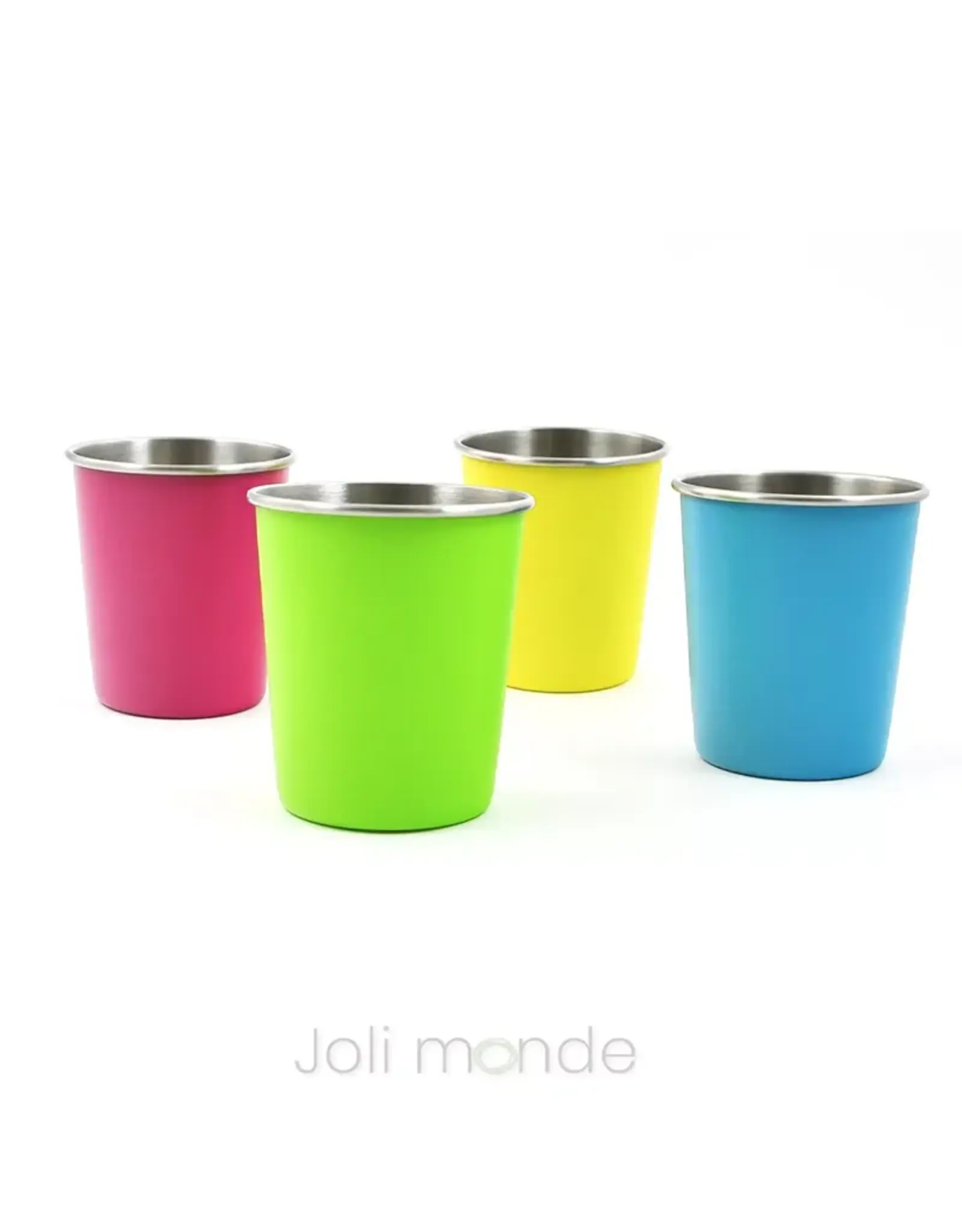 Joli monde Joli Monde RVS beker 180 ml - Set van 4 kleuren