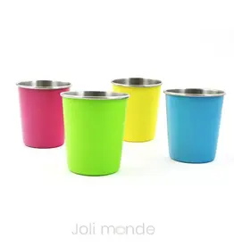 joli monde RVS drinkbekers - 180 ml (Set van 4 kleuren)