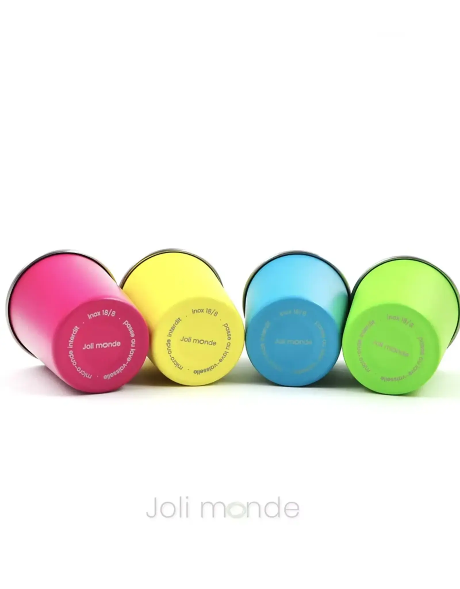joli monde Joli Monde RVS drinkbekers - 180 ml (Set van 4 kleuren)