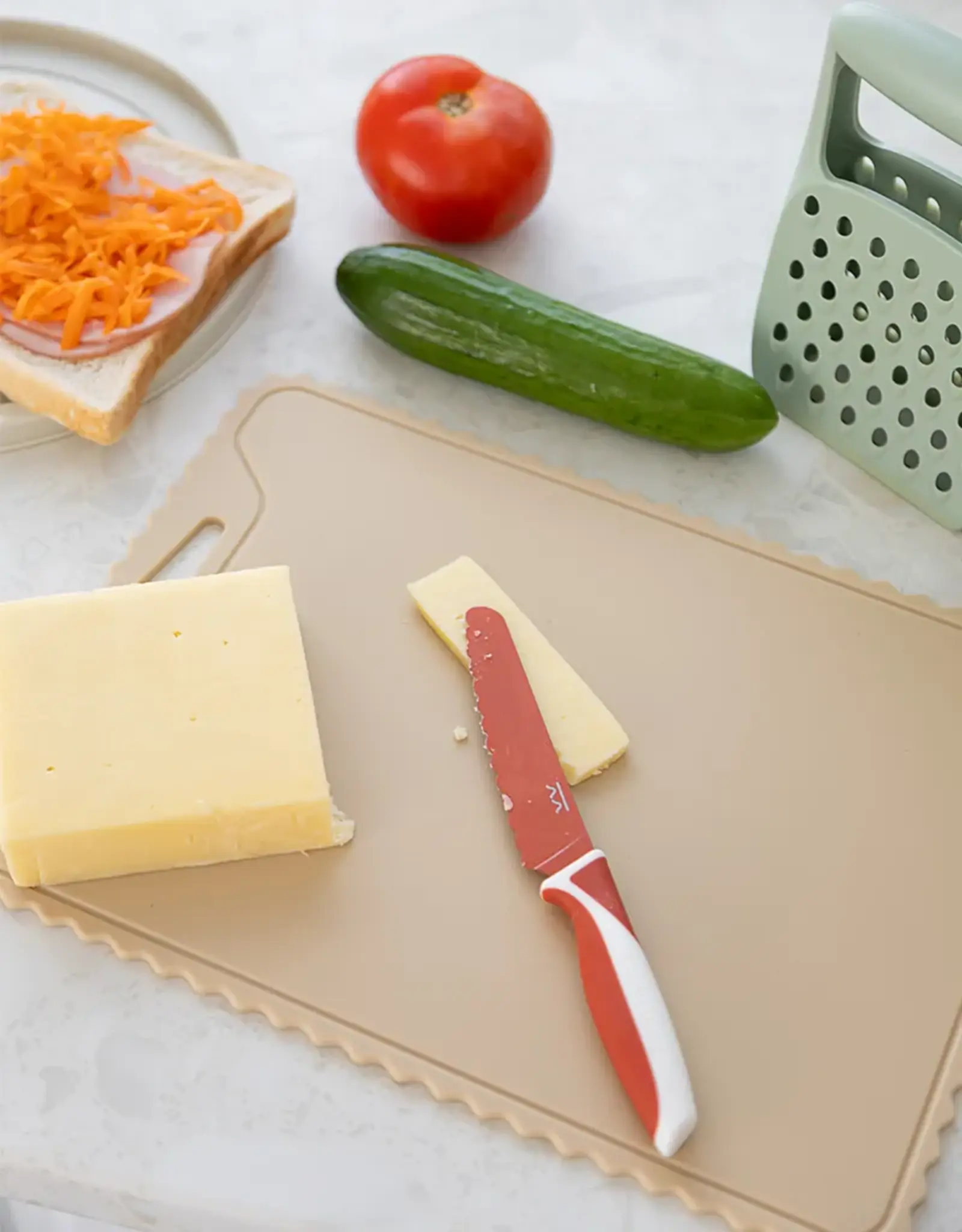 Kiddikutter KiddiKutter Siliconen Snijplank - Cream