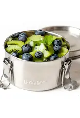 LEKKABOX Lekkabox Clipsy - RVS ronde snackdoos 400ml