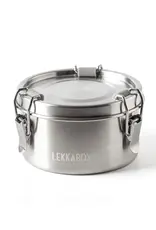 LEKKABOX Lekkabox Clipsy - RVS ronde snackdoos 400ml