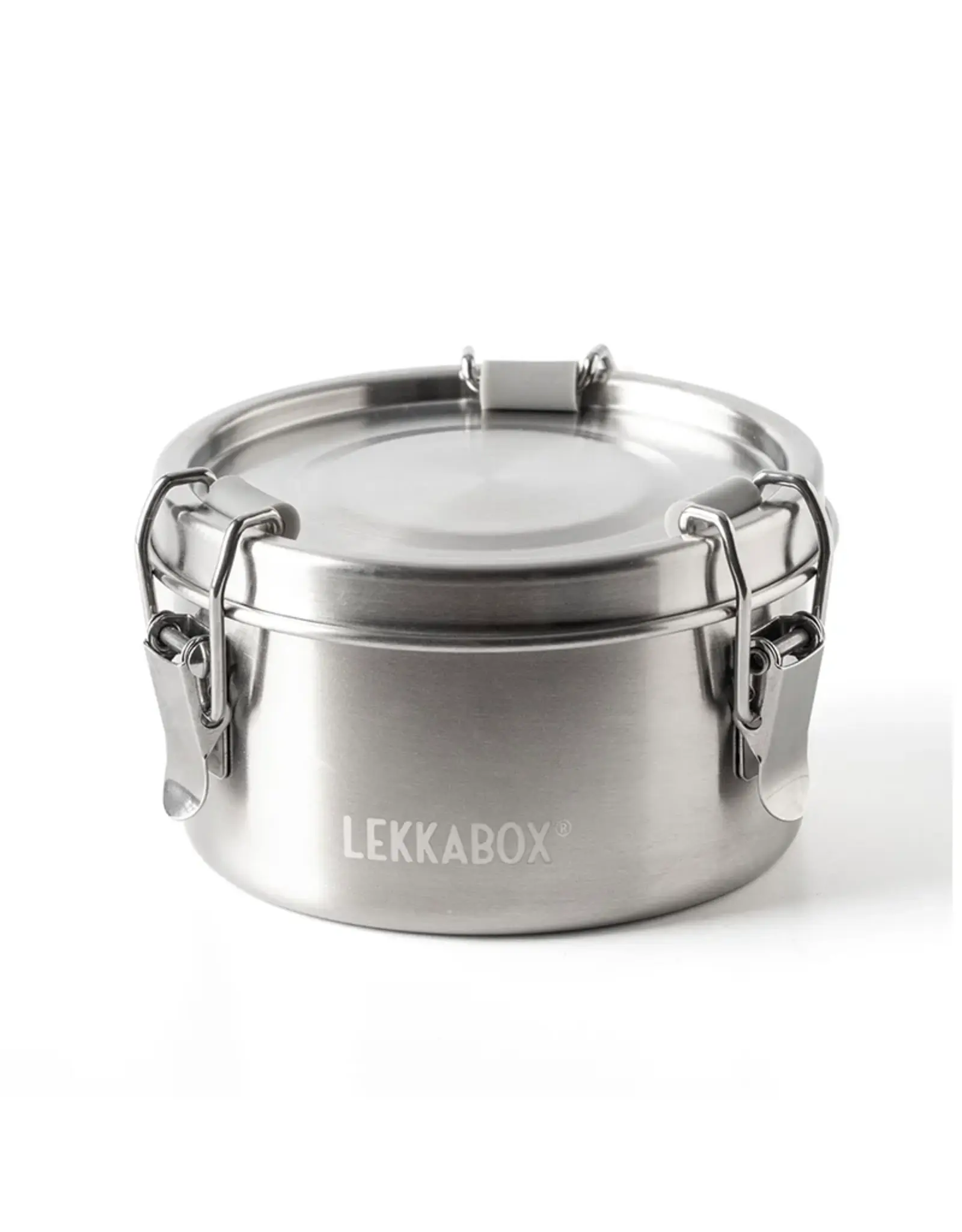LEKKABOX Lekkabox Clipsy - RVS ronde snackdoos 400ml
