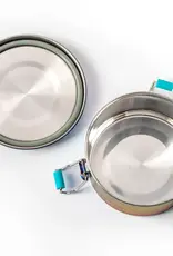 LEKKABOX Lekkabox Clipsy - RVS ronde snackdoos 400ml - Regenboog