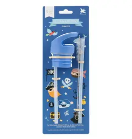 A Little Lovely Company Set dop, rietje & borstel - 350/500 ml - Piraten