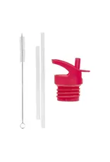 A Little Lovely Company Set dop, rietje & borstel - 350/500 ml - Kersen