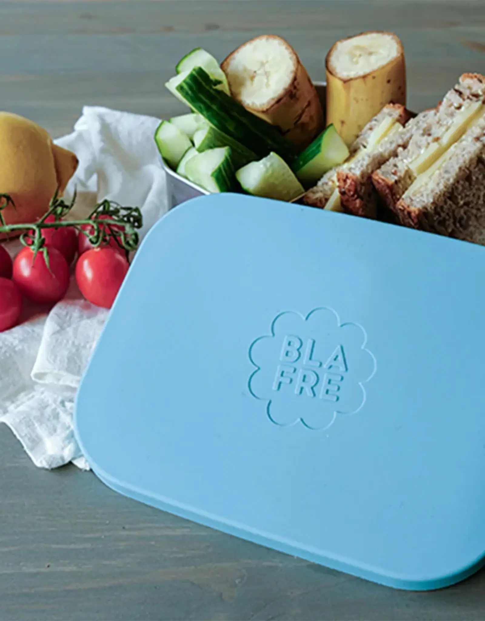 Blafre Blafre - RVS Bentobox met 3 vakken - Blauw