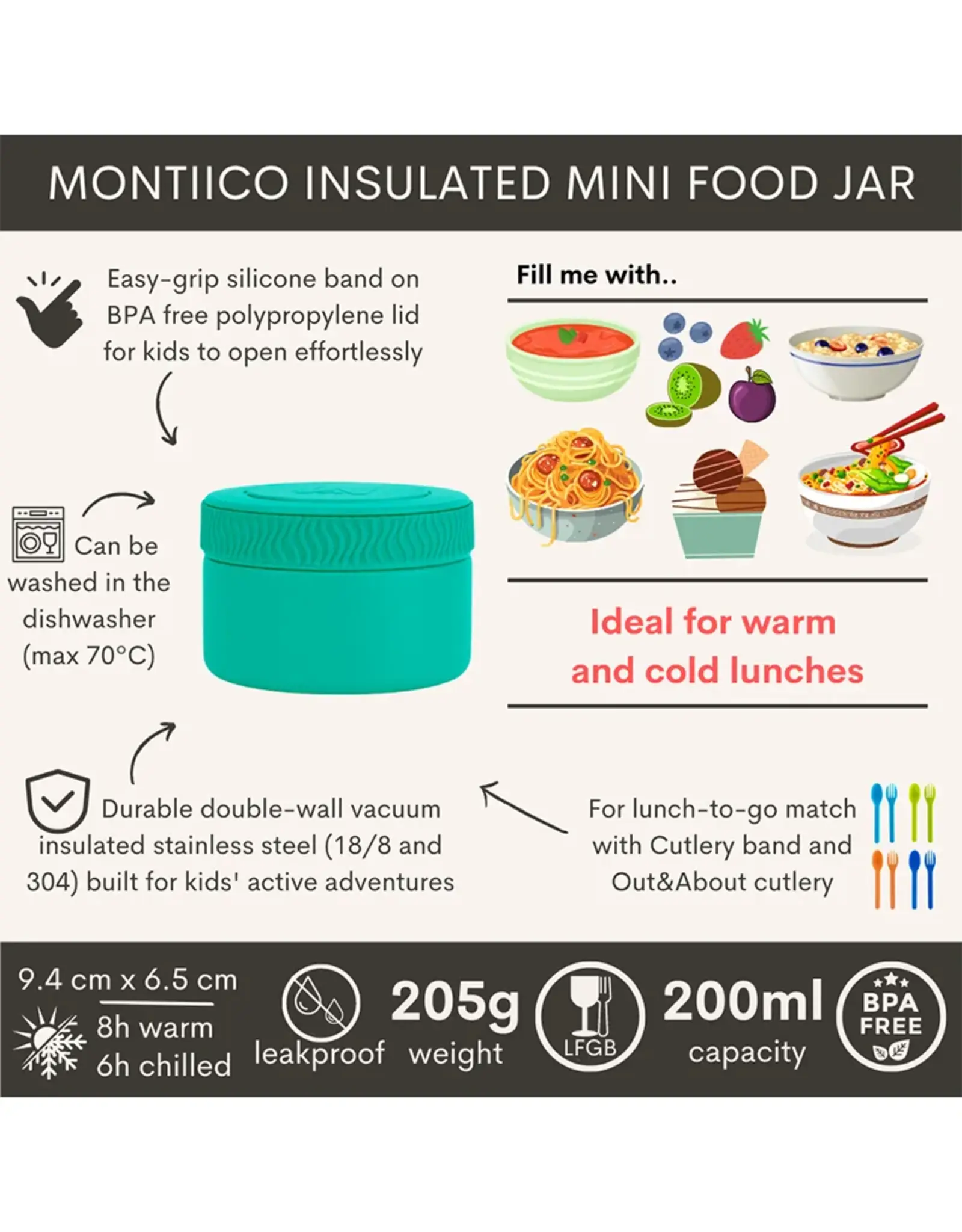 Montii Montii Thermische Voedselbeker MINI - Floss