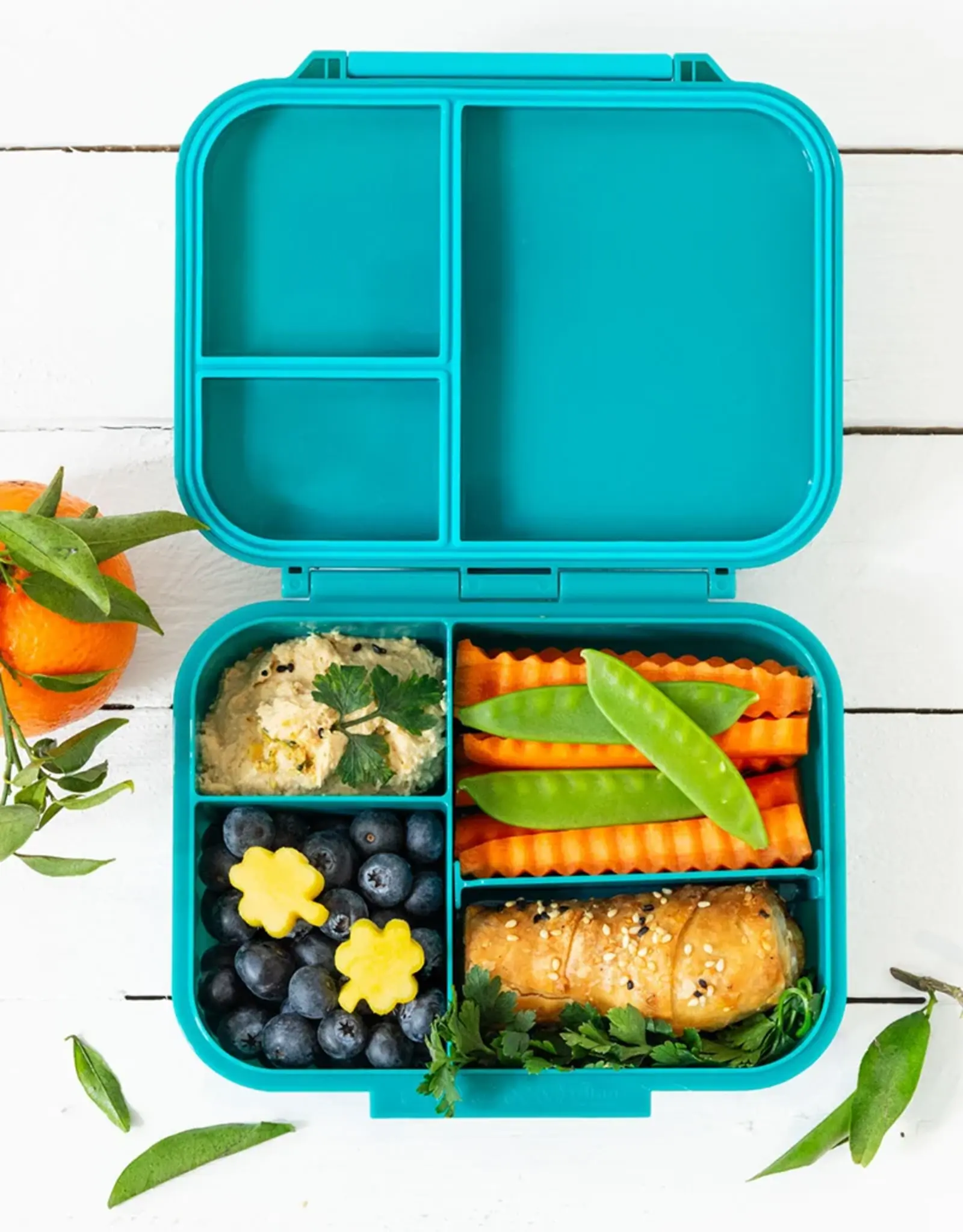 LEKKABOX Lekkabox Classic Mini - Lunchbox met 3 vakken - Petrol