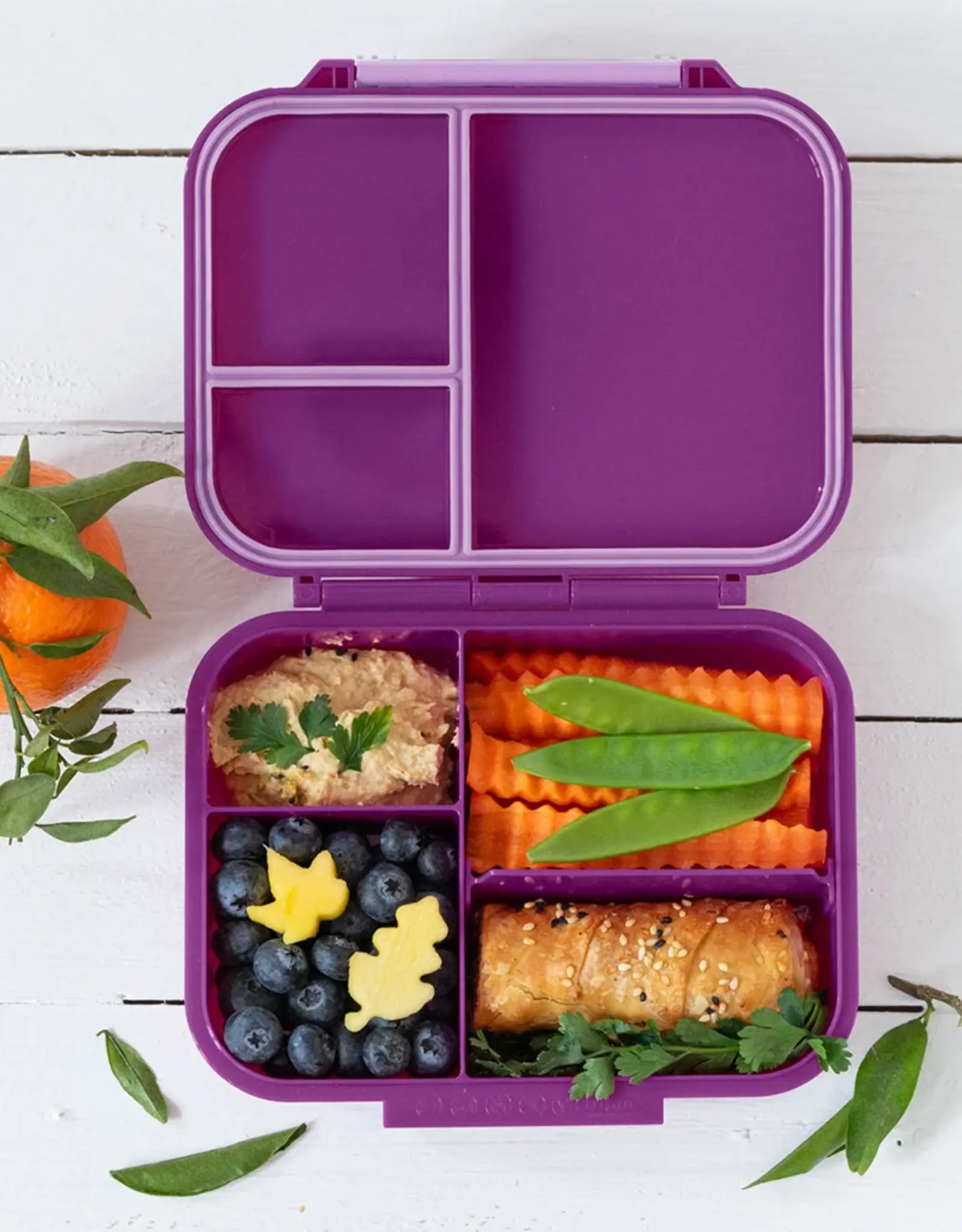 LEKKABOX Lekkabox Classic Mini - Lunchbox met 3 vakken - Lila