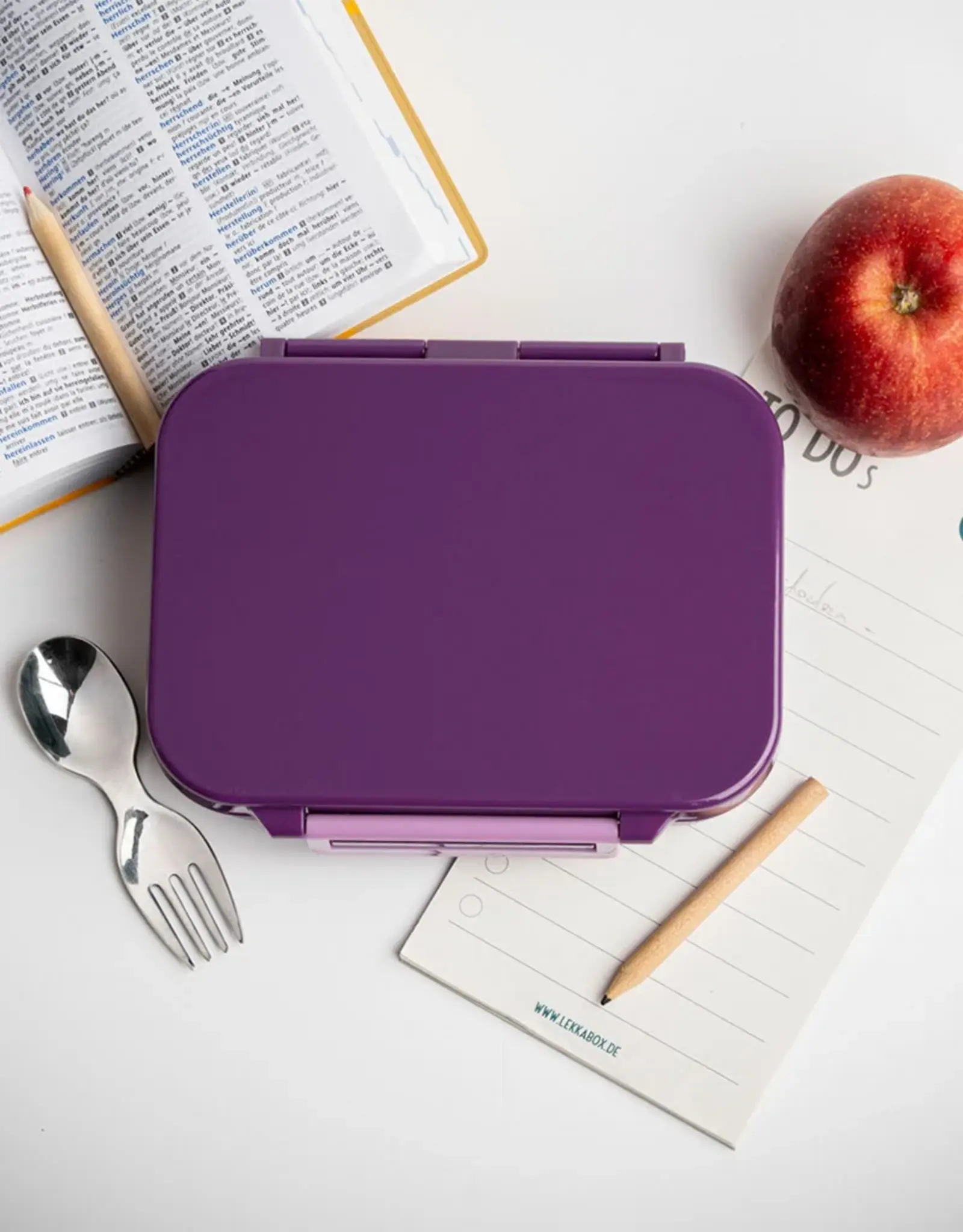 LEKKABOX Lekkabox Classic Mini - Lunchbox met 3 vakken - Lila