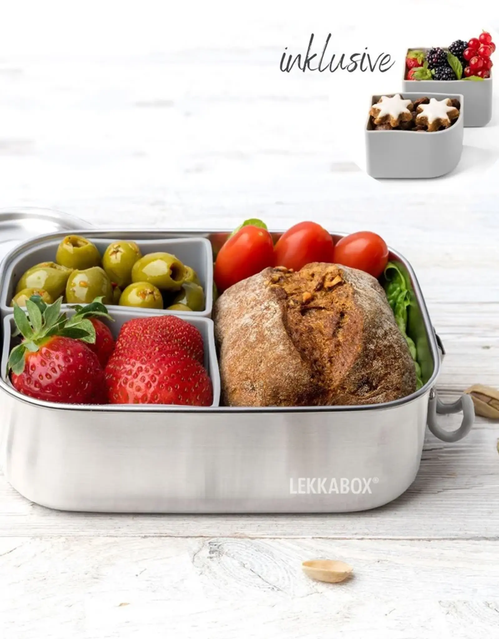 LEKKABOX Lekkabox Safe - RVS Bentobox 800ml