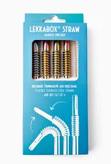LEKKABOX Lekkabox Rietjes - RVS buigbare rietjes - set van 4