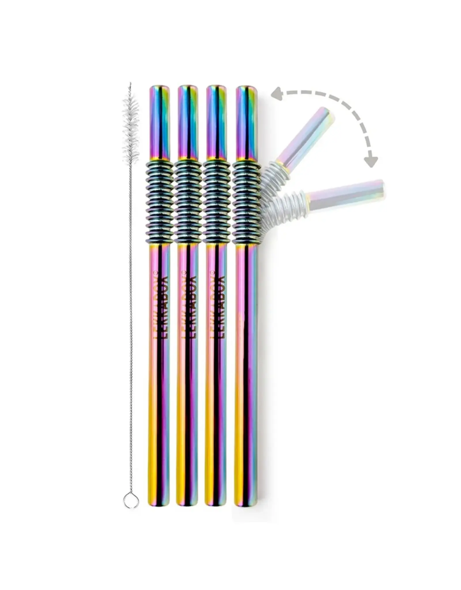 LEKKABOX Lekkabox Rietjes - RVS buigbare rietjes - set van 4