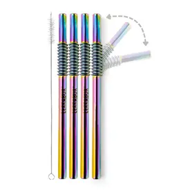 LEKKABOX Lekkabox Rietjes - RVS buigbare rietjes - set van 4