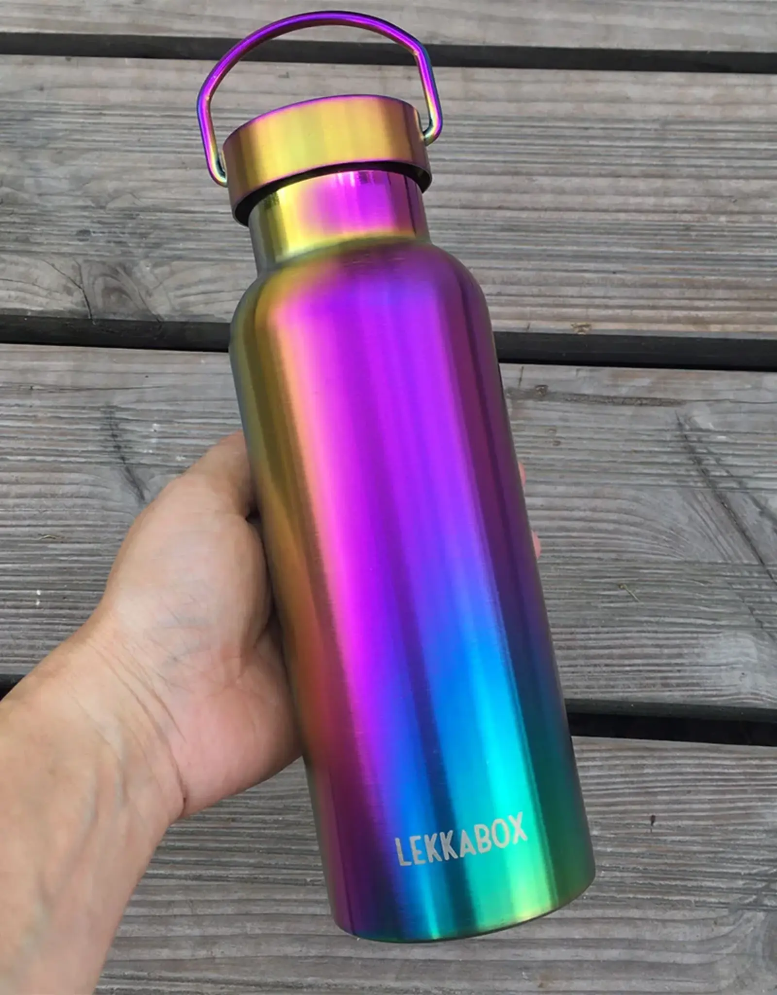 LEKKABOX Lekkabox ISO - Thermische drinkfles 600ml - Regenboog