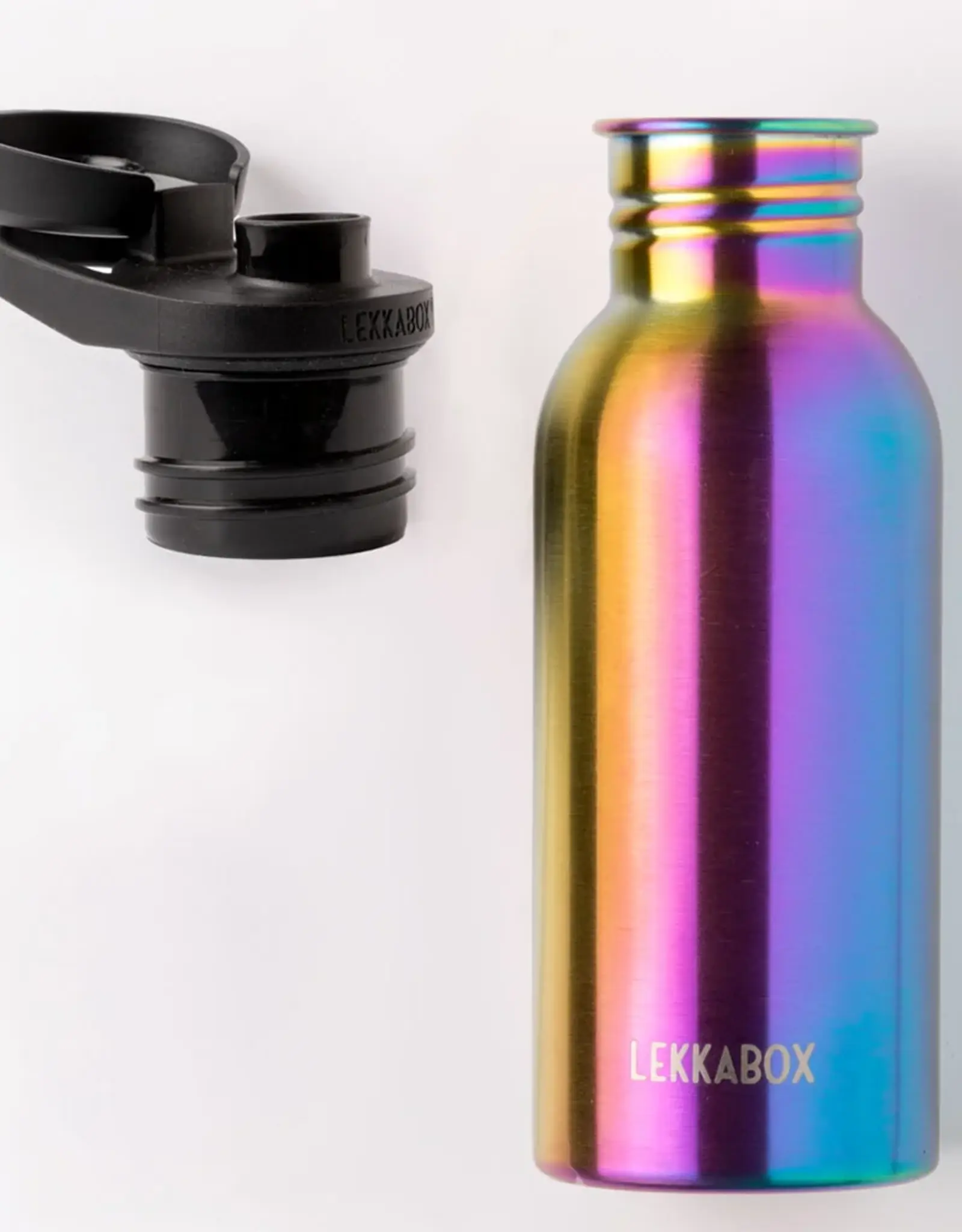 LEKKABOX Lekkabox GO - RVS drinkfles 500ml - Regenboog